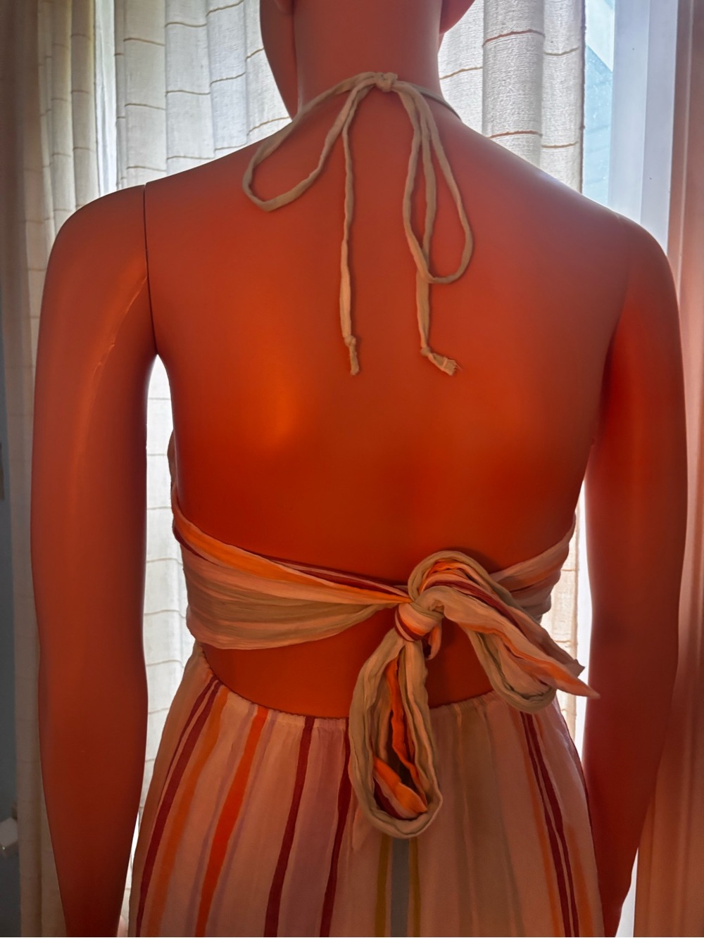 American Eagle Outfitters White Multicolor Striped Halter Maxi Dress - Picture 10 of 10